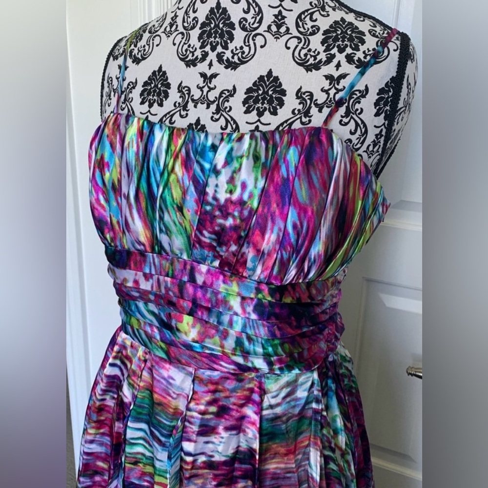 Steppin’ Out Satin High/Low Prom Dress - 13/14 - Multicolored - Used - Picture 3 of 8